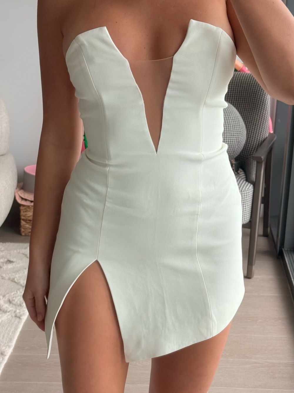 David Koma White Corset Mini Dress – Size 10